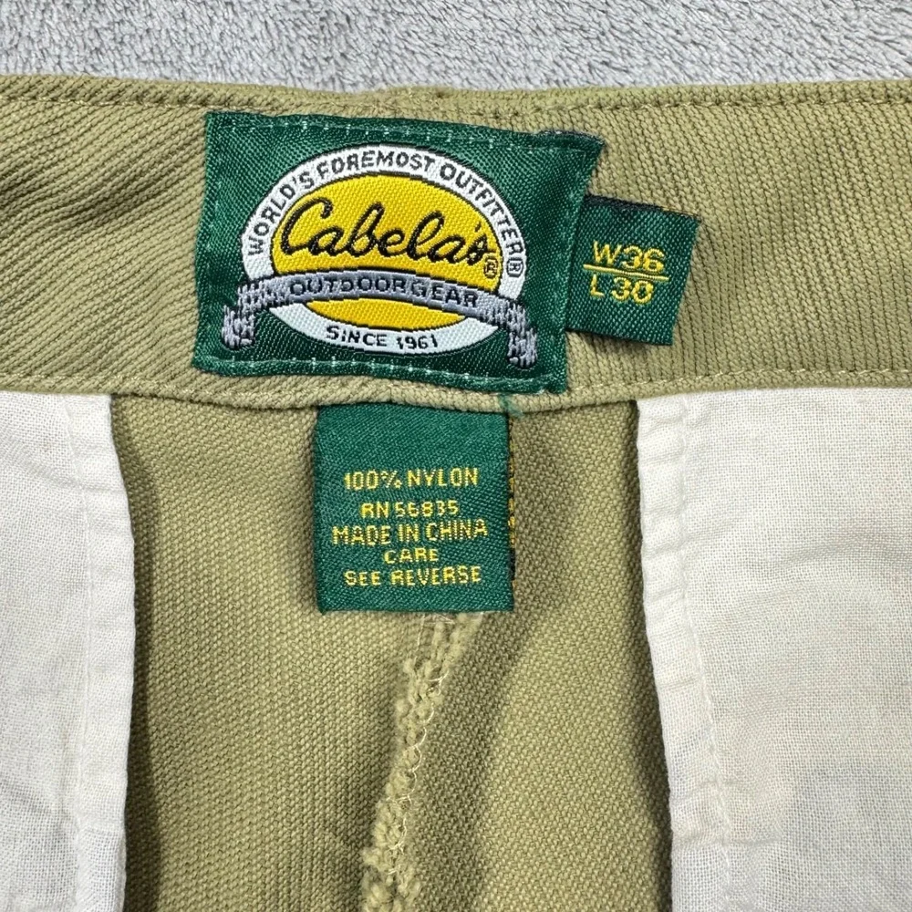 Cabela's Men's Khaki Nylon‎ Outdoor Hiking Pants 36x30 Lightweight